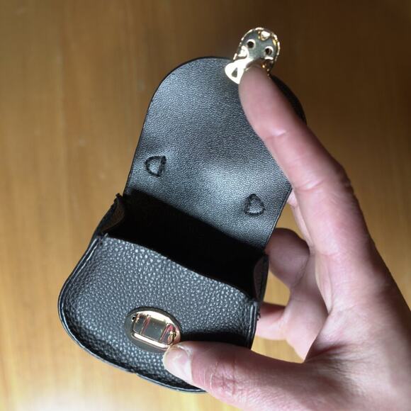 Bag Keychain Bag Charm Change Pouch Coin Push Lock Clasp Black Goth Romance - Picture 4 of 10